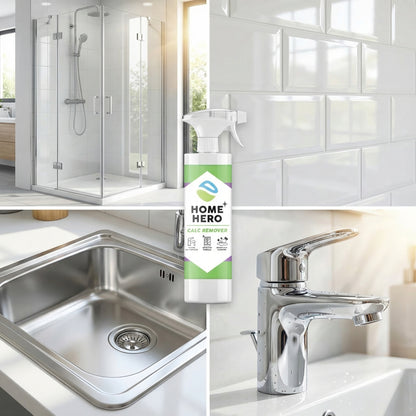 Home Hero Calc Remover – Elimină Instant Calcarul & Petele de Apă | Luciu Perfect pentru Baie & Bucătărie