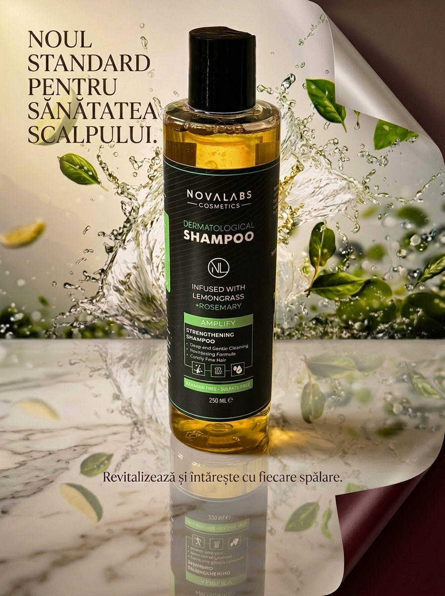 Sampon Pentru Par Organic Amplify Cu Lemongrass Si Rozmarin